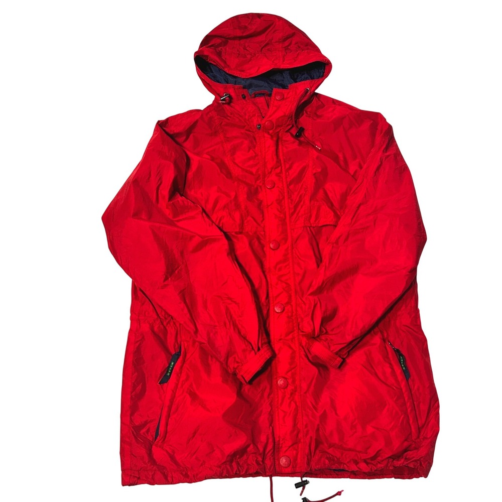 Vintage EDDIE BAUER EBTEK RED Y2K PACKABLE PARKA RAIN JACKET ZIPPER MEN'S M GORP